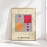 bauhaus print with warm tone geometric forms