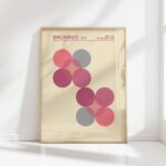 bauhaus print with warm tones circular overlay