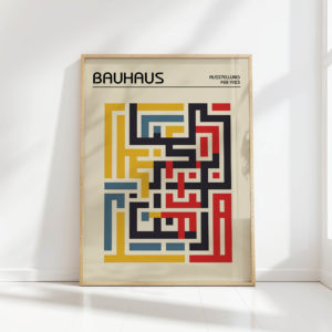 bauhaus style abstract art print for modern decor