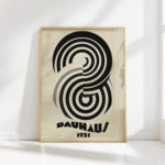 bauhaus style abstract swirl art print for home decor
