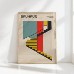 bauhaus style architectural art print for home decor