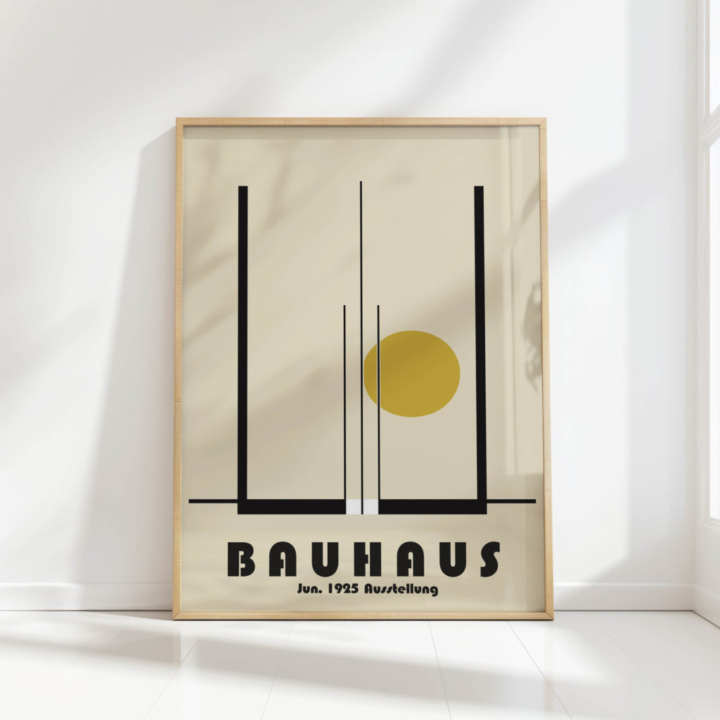 bauhaus style art print geometric minimalist design