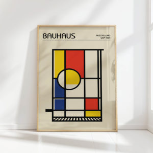 bauhaus style artistic geometric colorful print