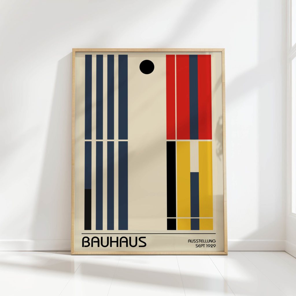 bauhaus style artwork modern abstract geometric print