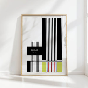 bauhaus style black white geometric art print