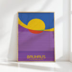 bauhaus style circle line graphic art print