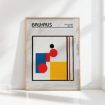 bauhaus style color block art print geometric decor