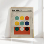 bauhaus style colorful circles artistic print