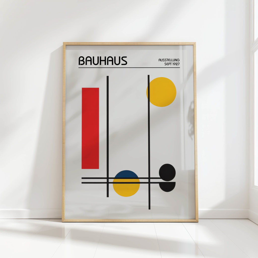 bauhaus style exhibition art print geometric design