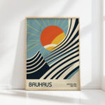 bauhaus style exhibition art print with sun motif