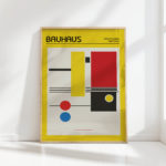 bauhaus style geometric art exhibition print