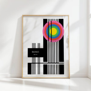 bauhaus style geometric art print for modern decor