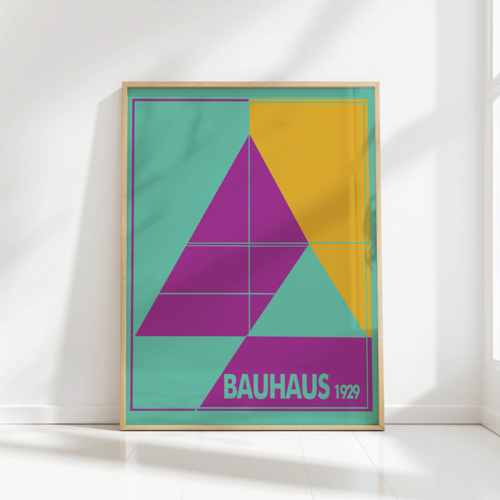 bauhaus style geometric art print vibrant colors