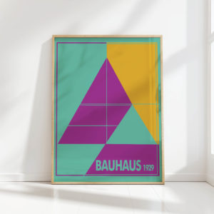 bauhaus style geometric art print vibrant colors