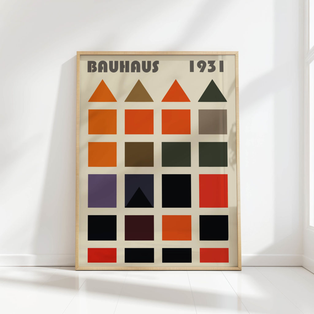 bauhaus style geometric shapes art print 2