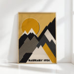 bauhaus style geometric shapes artistic print