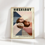 bauhaus style hazelnut graphic art print for home decor