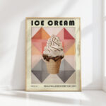 bauhaus style ice cream art print for wall decor