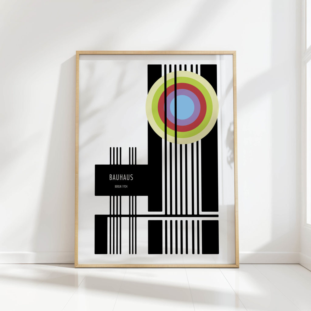 bauhaus style modern art print with geometric design