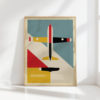 bauhaus style rocket plane art illustration print