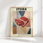 bauhaus style steak artistic graphic print