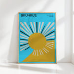 bauhaus style sunburst art print for modern decor