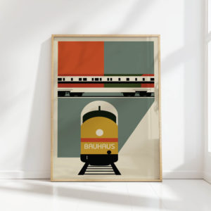 bauhaus train vintage style artwork print