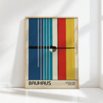 bauhaus vibrant graphic art print with geometric lines