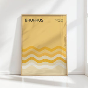 bauhaus wave design art print for modern home decor
