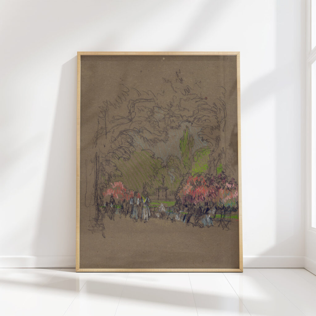 benches in kensington park 1901 joseph pennell high quality print