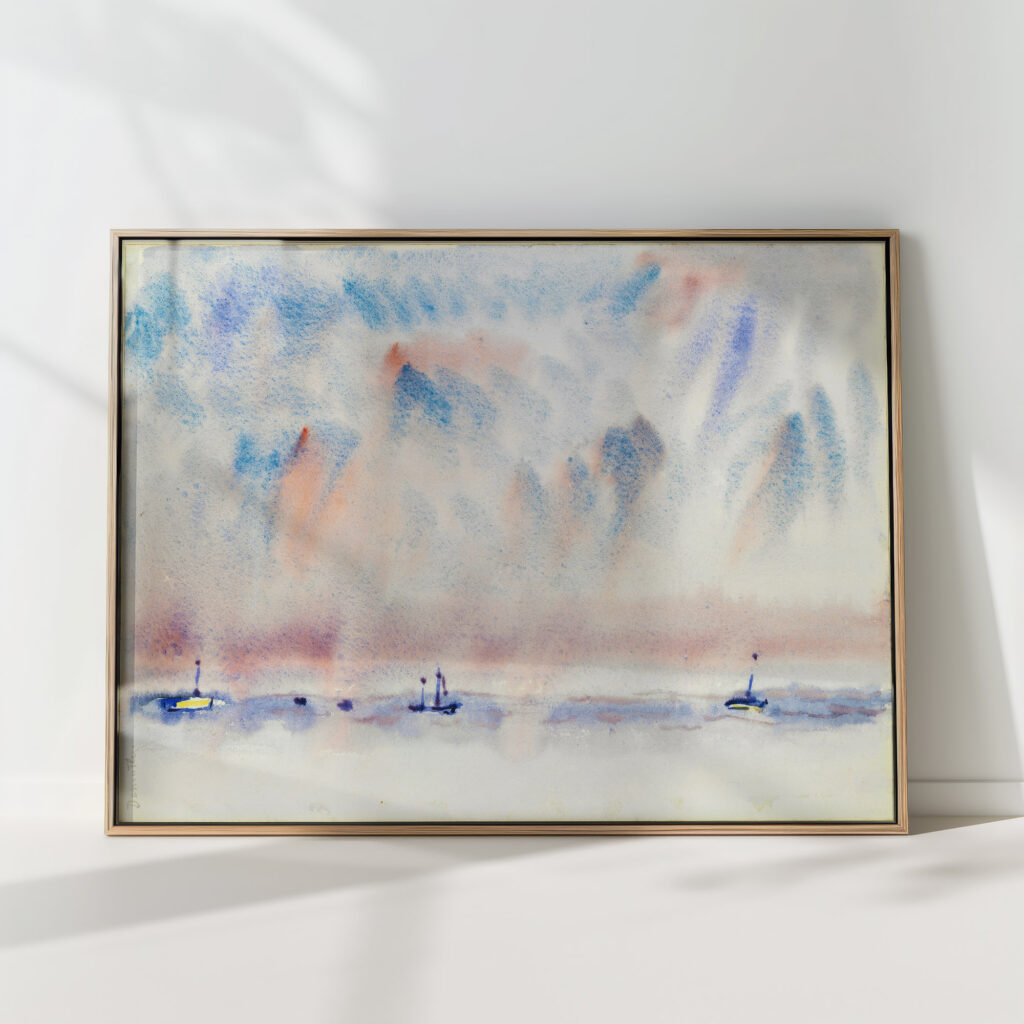 bermuda sky and sea with boats circa 1917 charles demuth high quality print