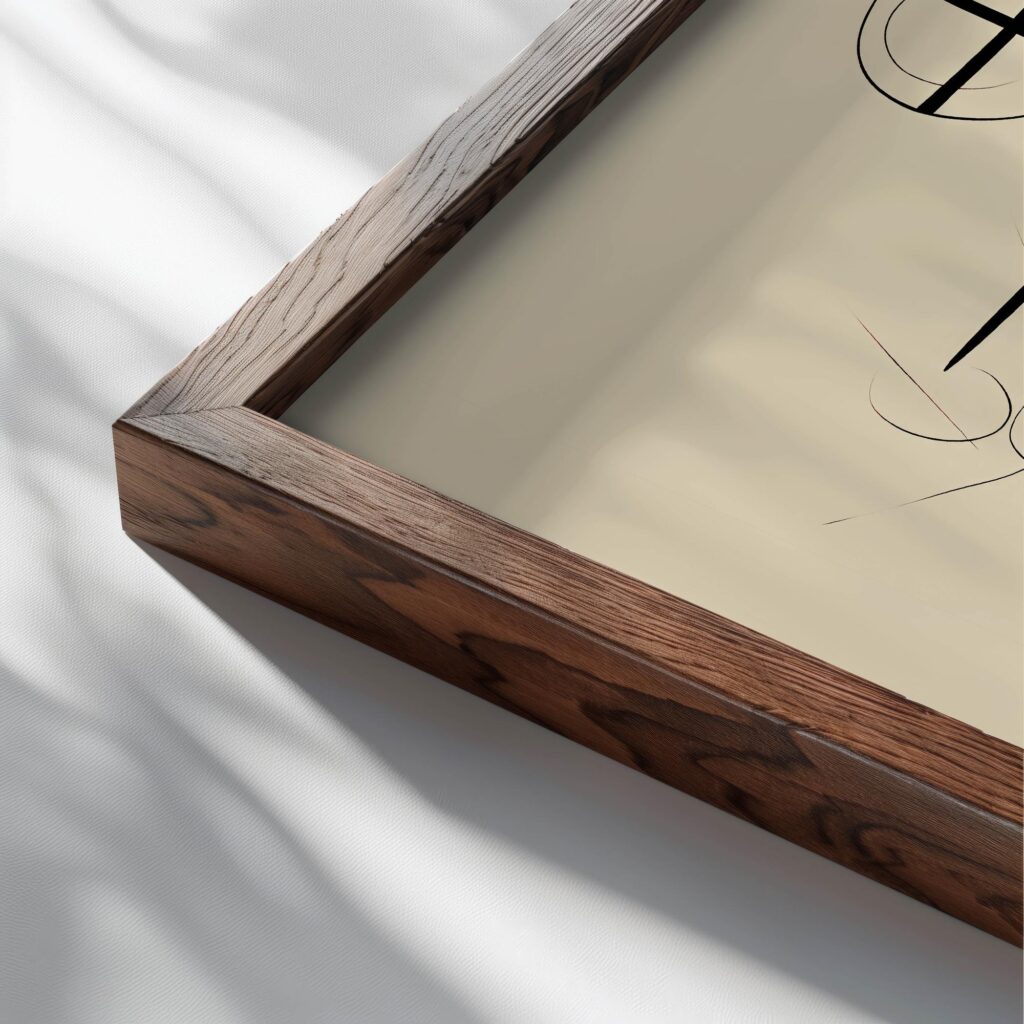 bibleverse crucifixion 3x4 close up dark wood mockup