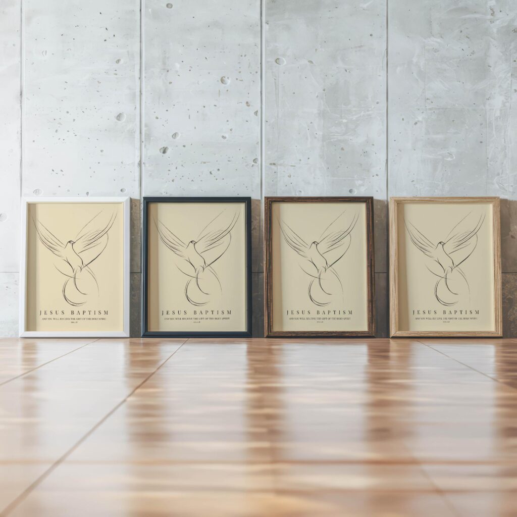 bibleverse jesusbaptism 3x4 framed posters mockup