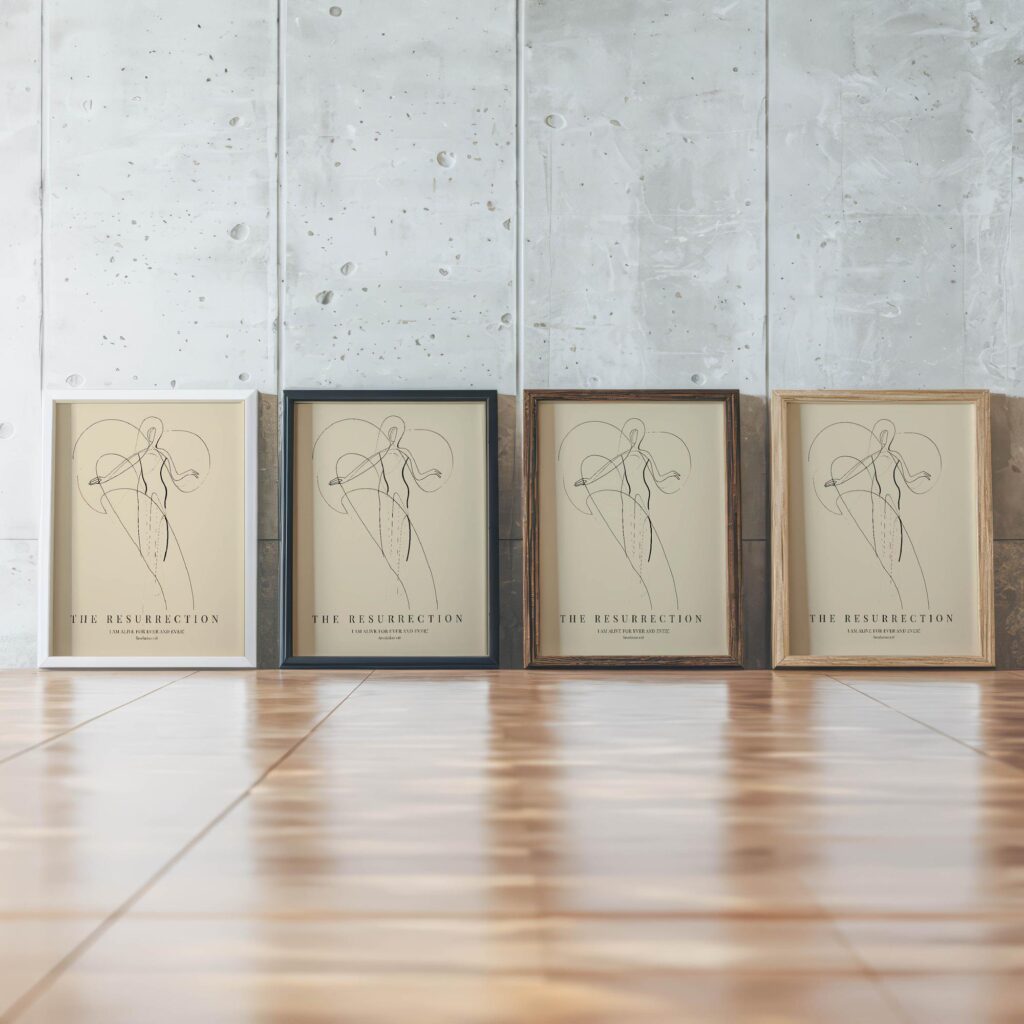 bibleverse resurrection 3x4 framed posters mockup