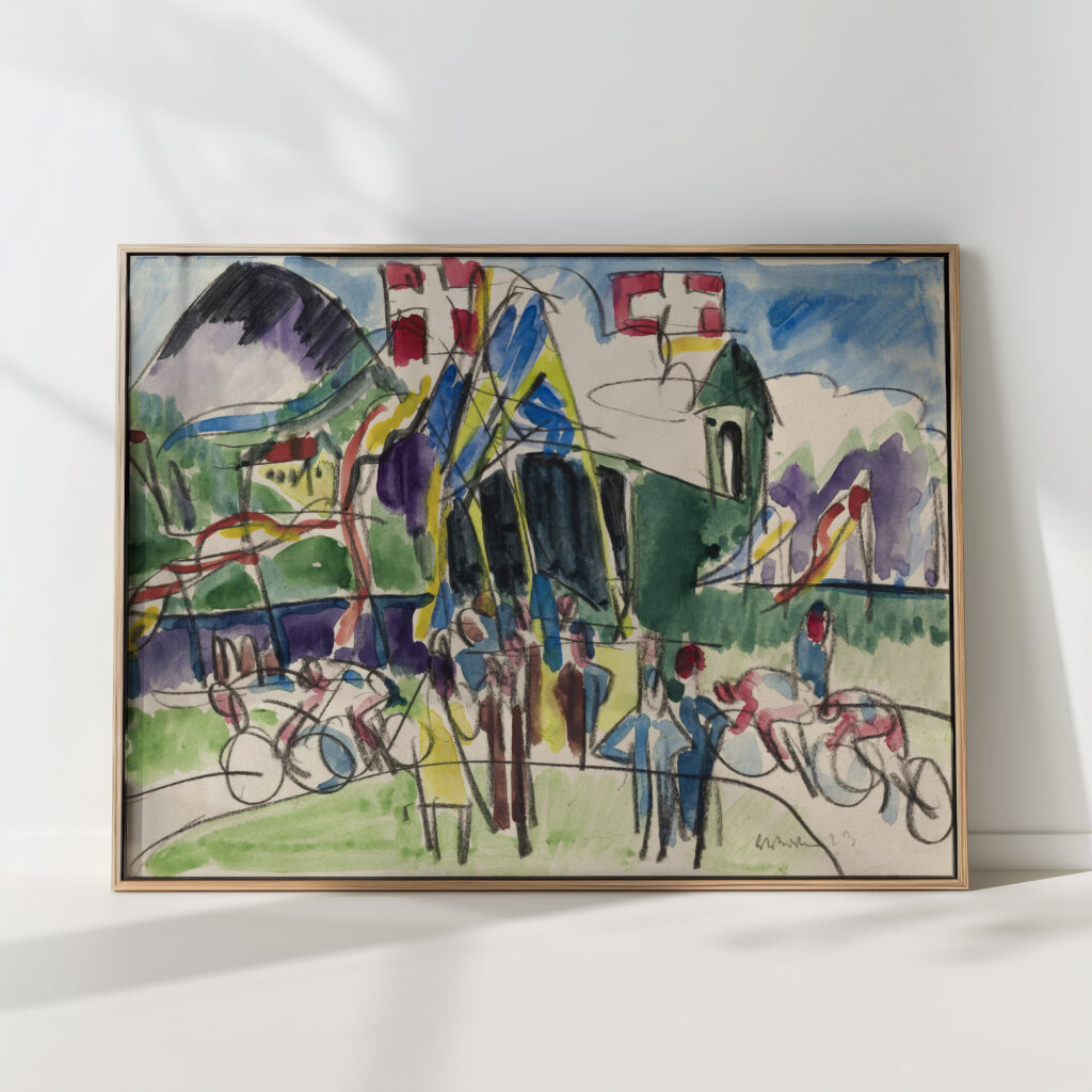bike race radrennen 1927 ernst ludwig kirchner high quality print