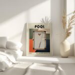 billiards table mid century print bold palette 7