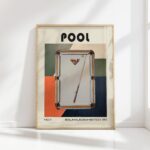 billiards table mid century print bold palette 8