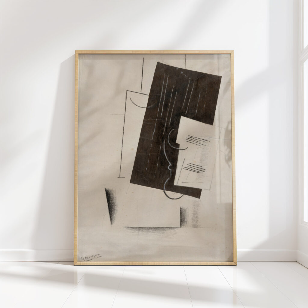 black and white collage 1913 georges braque high quality print