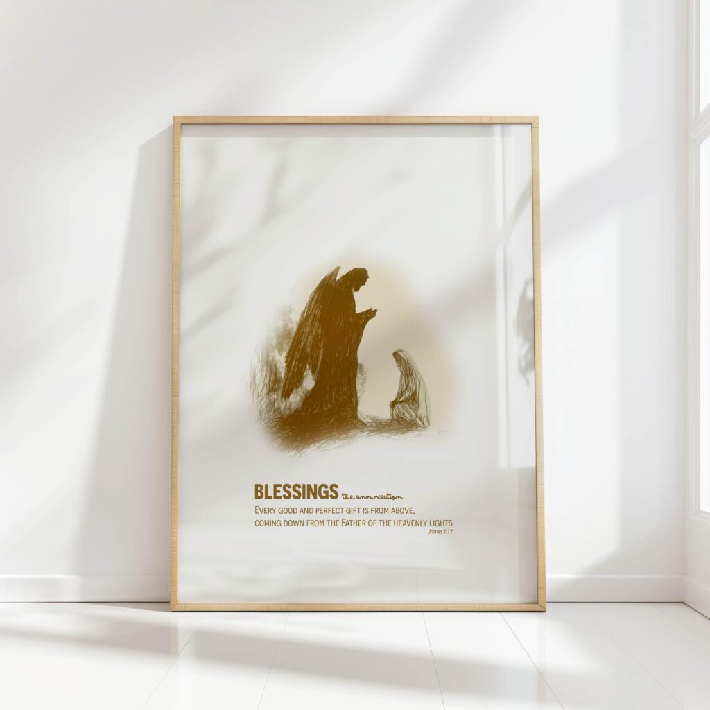blessings the annunciation minimalist christian print