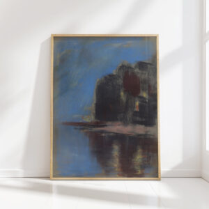 blue lake under black rock 1931 zolo palugyay high quality print