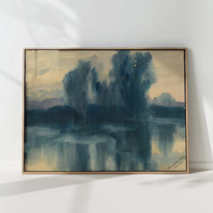 blue mood over a lake 1922 zolo palugyay high quality print