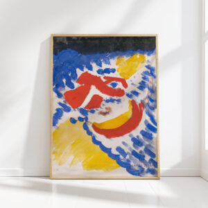 blue red and yellow figures jules schmalzigaug high quality print