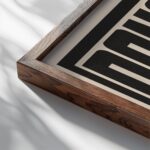 bonjour 3x4 close up dark wood mockup
