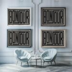 bonjour 3x4 framed posters mockup