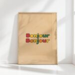 bonjour minimalist typography print colorful poster 2