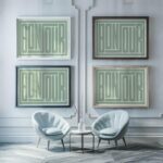 bonjour green 3x4 framed posters mockup