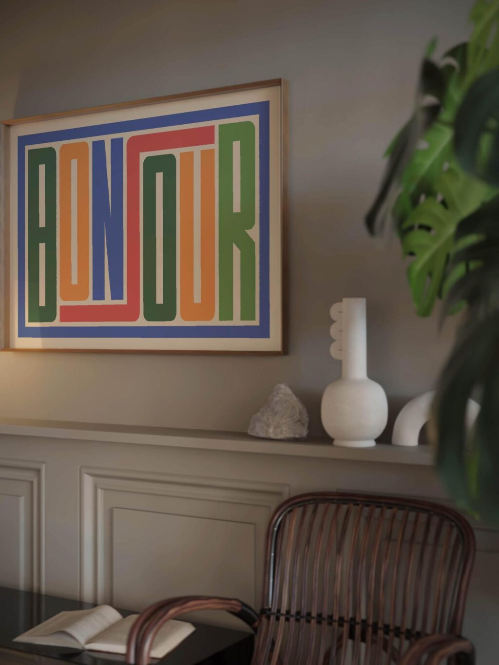 bonjour rainbow 3x4 video mockup