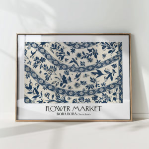 botanical bird pattern art print for home decor