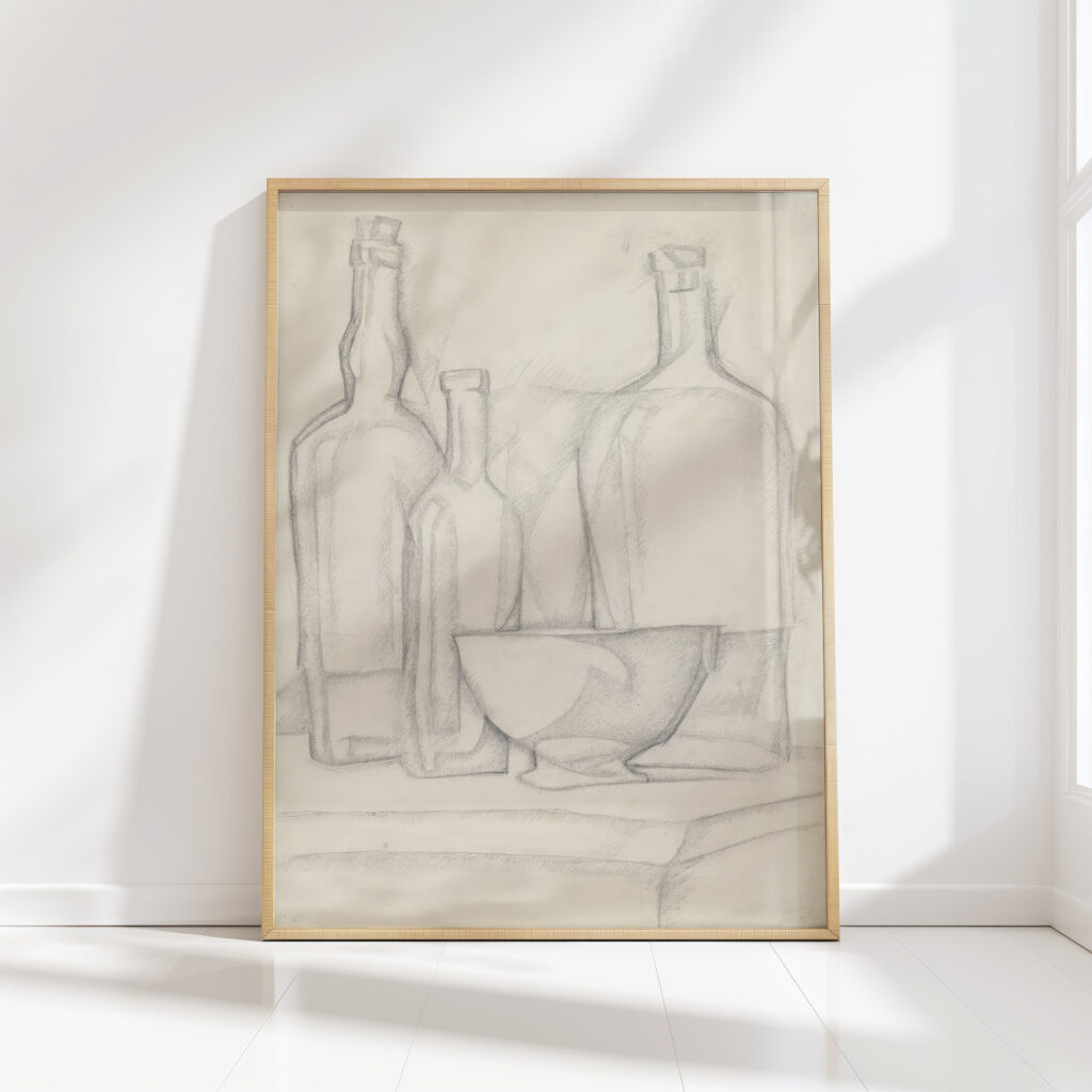 bottles and bowl 1911 juan gris high quality print