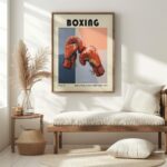 boxing gloves mid century print colorful sports art 6